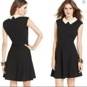 Betsey Johnson Beaded Pearl Peter Pan Collar Dress, sleevelss, size 6 NEW